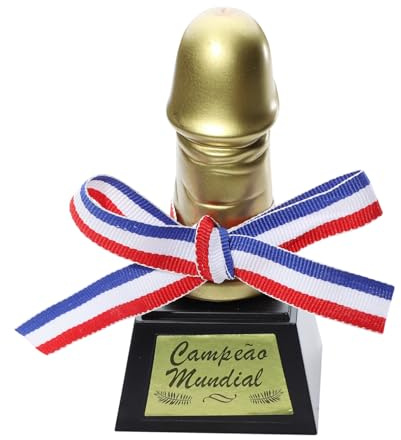 Agoky Siegerfigur Penis auf Marmorsockel Pokal Trophäe Lob für guten Dienst Sex Männer Geschenk Party Scherzartikel Spielzeug Junggesellenabschied Gold One Size