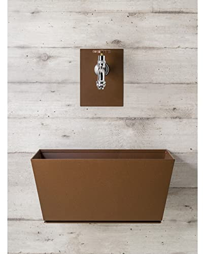 belfer Fontana a Parete da Giardino con Rubinetto e Vasca 42/PRQ Ruggine