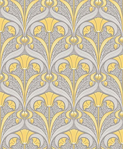 Cressida Liberty-Hope Grey/Yellow Art Deco Wallpaper 670540