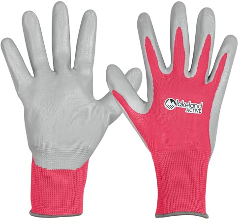 Lakeland Active Orton Gants de jardinage pour mauvaises herbes et graines Rose fuchsia Taille XL