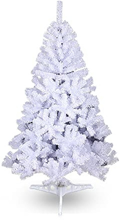 EINFEBEN 120CM Weihnachtsbaum, künstlich Christbaum mit 220 Spitzen, Schwer Entflammbar, PVC Tannenbaum Weiß