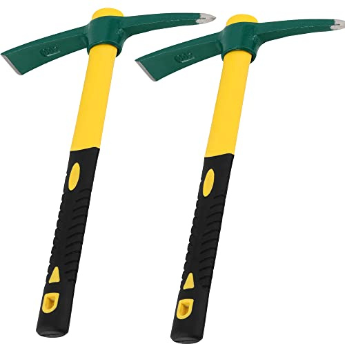 MAHIONG 2PCS 15 Inch Picking Mattock Anchor Fiberglass Long Handle Garden Tool Digging for Gardening, Camping, Search, Construction Works