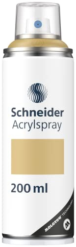 Schneider Paint-It 030 Supreme DIY Acryllack (hochdeckende Sprühfarbe, UV-beständig, 200 ml, Acrylspray für fast alle Untergründe) gold matt | hochdeckender Acryllack, UV-beständig, Acrylspray für fast alle Untergründe, für innen und außen, wasserfest, 1er Pack