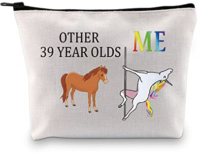 Lustiges Geschenk zum 39. Geburtstag für Frauen, Make-up-Tasche zum 39. Geburtstag, andere 39-jährige Kosmetiktasche, Happy 39th Gifts, Tasche zum 39