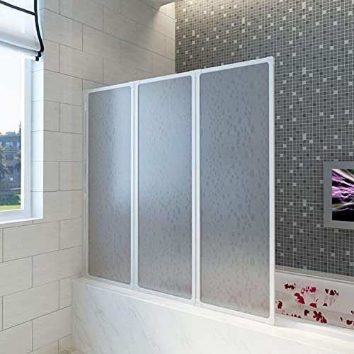 RONGQI Badewannen Faltwand Duschabtrennung, Badewannenaufsatz, Duschabtrennung Badewanne, Badewannen Duschwand, 141 x 132 cm