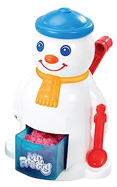 Mr Frosty The Ice Crunchy Maker, Retro Plastic Snowman Shaped Toy Machine for Kids with Ice Cube Mould and Shape Tray to Create Slushies, Ice Lollies, Sundaes and Frozen Treats