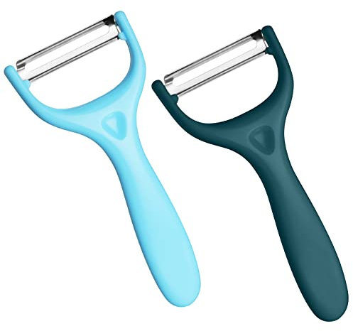 Vicloon Pelador de Verdura,2PCS Pelador de Frutas de Acero Inoxidable,Pelador para Cocina Corte Bidireccional,Pelador de Patatas con Mango,Pelador de Manzanas,Peras,Patatas,Pepinos,Zanahorias
