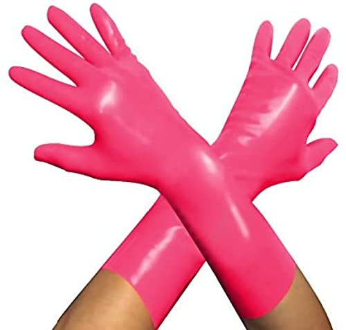 Guantes Cortos De Goma Con Dedos Mixtos De Látex,Rosa,XL-Muñeca Alrededor-19cm