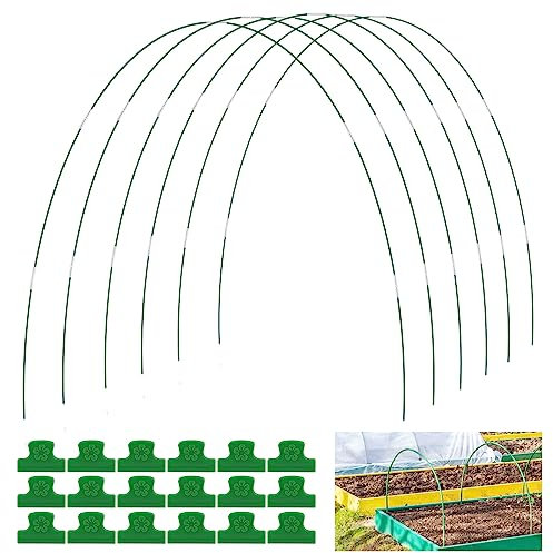 36 Pezzi di Garden Hoops, Cerchi da Giardino Grow Tunnel Cerchi da Serra per Rete da Giardino Letto Rialzato per Piante Ombra Copertura in Fila di Stoffa Supporto per Piante Fai da Te Pali