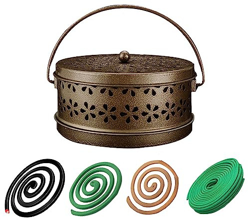 Support de Spirale Anti-Moustique, Support Anti-Moustique en Métal, pour Spirale Fumigène à la Citronnelle, Bobines d'Huile de Citronnelle, Spirale Anti-Insectes, Utilisation Intérieure et Extérieure