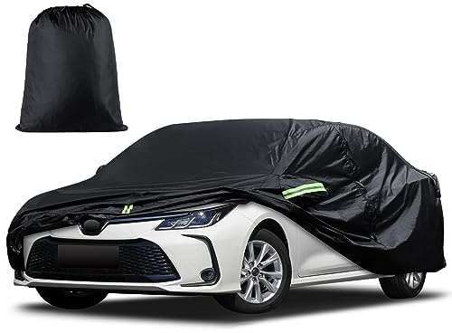 Car Cover Custom Fit for Toyota Corolla 2000-2025, Honda Civic 1991-2025, Waterproof All Weather Full Exterior Cover Rain Sun Protector Car Cover with Door Zipper