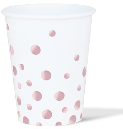 Partykoppar 12 st. Pappmugg rosé guldfolie party mugg festservis