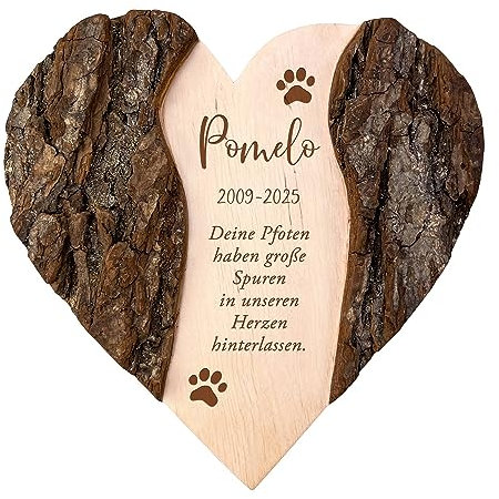 Holzherz mit Gravur zur Trauer, Personalisierte Gedenktafel für Katzen, Andenken an verstorbene Katze, Herz Grabschmuck, Haustiere Gedenkstein, Trauergeschenke, Haustier Erinnerung, Holz Herz