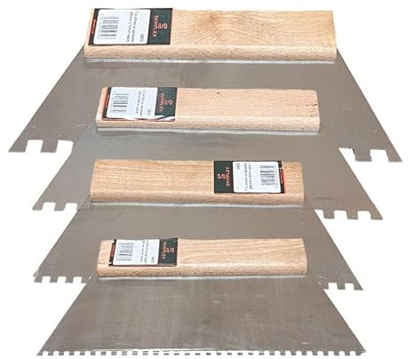 Notched Adhesive Spreader 250mm - Professional Tile and Flooring Tool for Precise Adhesive Application and Smoother Tile and Flooring Projects, 8mm Notch