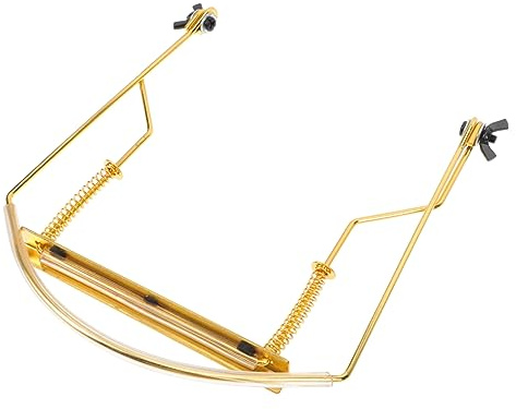 Mundharmonikahalter zum Umhängen 10-loch Verstellbar aus Zinklegierung | Gold, Rutschfeste Halterung, Einfach zu Nutzen, Formstabil und Schlicht