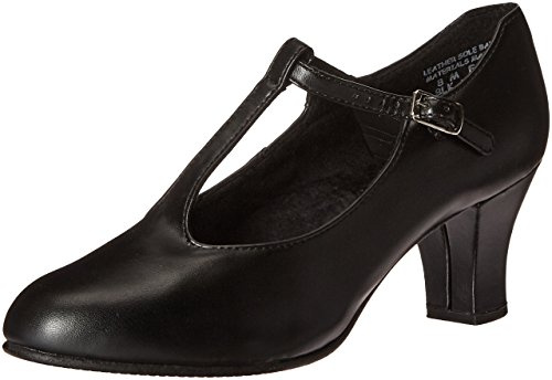 Capezio kvinnors Jr. fotljus T-rem karaktär sko Oxford, Svart, 36.5 EU Bred