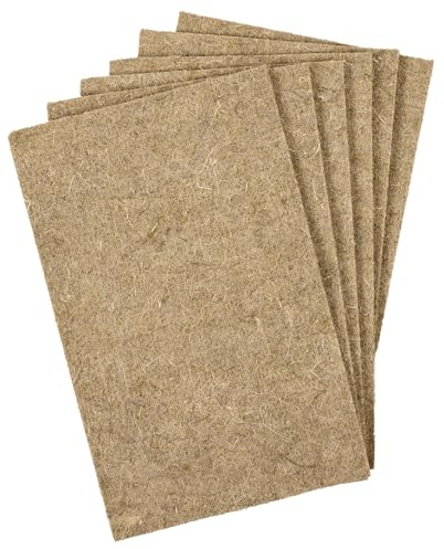 La Cordeline Set mit 6 Matten für Katzenstreu, Hanf, 25 x 40 cm, 1000 g/m² – Boden für Nager, Kaninchen, Hamster usw