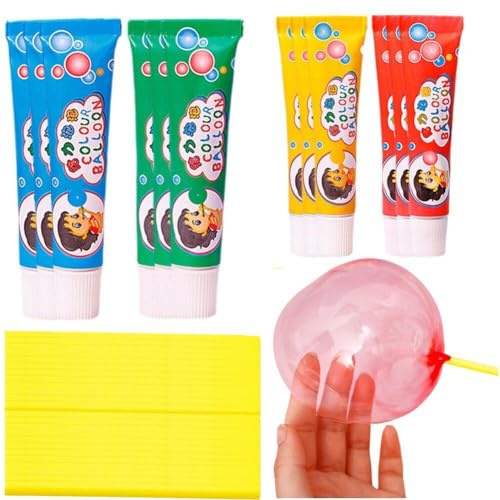 Wudaizhi Magic Bubble Glue Blow Bubbles Ballons DIY Bubbles Kinder Elastische Bubble Balloons Blow Up Ballons Mit Strohhalm Partyspiel