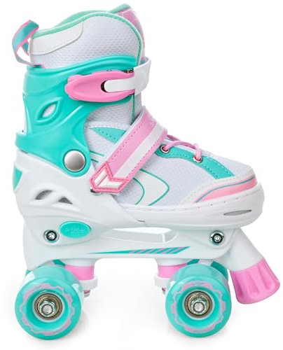 RAVEN Rollschuhe Roller Skates Kinder Mädchen OPTIONAL 2in1 mit Schlittschuhen verstellbar (Lia Mint ohne Kufen, 30-33 (18,5cm-20,5cm))