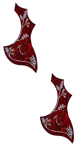 ifundom 2pcs Guitar Pickguard Guard Sticker Flower Bird Wing Acoustic Guitar Accessory Self-adhesive Pick Guard Assorted style