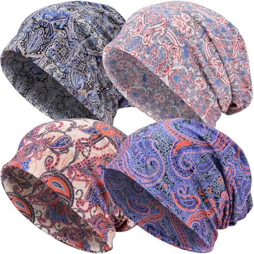 EINSKEY Slouch Beanie Mütze: Weich Dünne Baumwollmütze Damen Herren, Atmungsaktiv Jersey, Elastisch Longbeanie Alle Jahreszeiten, Ideal Chemo/Laufmütze​