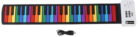 Roll Up Piano Keyboard Kids, Beginners 49 Keys Electronic Portable USB Rechargeable, Foldable for Children and Beginners