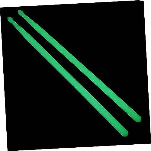 ULDIGI 2stücke LED Leuchtende Drumsticks Nützliche Percussion Drumsticks für Schlaginstrumente Fluoreszierend Grün Einfache Schlagzeugsticks für Üben und Auftritte