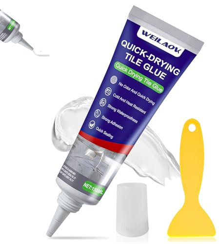 WEILAOK Adhesivo para Azulejos de Montaje para Interior y Exterior - Pegamento Gresite para Piscina Bajo el Agua, Baños, Cocinas, Paredes, 150ml