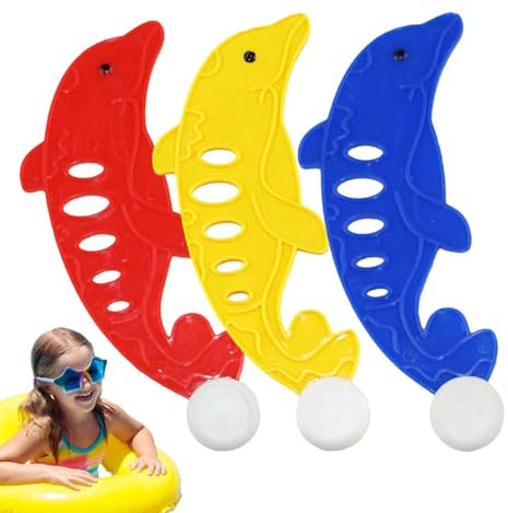 Tauchspielzeug für Schwimmbad, Tauchspielzeug für Kinder | Unterwasserspielzeug für Pool mit Delfinen, sinkendes Schwimmspielzeug, Pool-Set, 3-teiliges Tauchspielzeug, Spielset