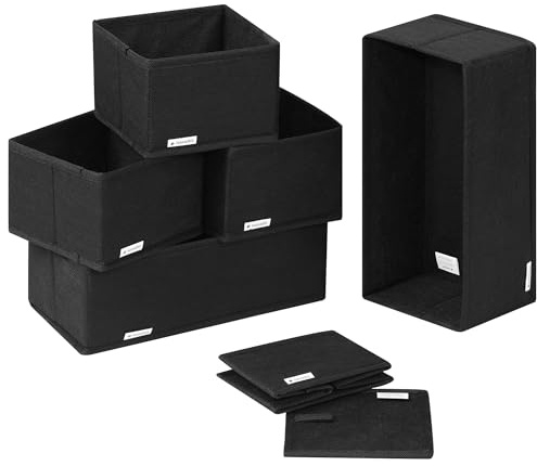 Navaris Faltboxen 6er Set - Vielseitige Aufbewahrungsmöglichkeiten mit Regal Boxen - Ideal für Kleidung, Kosmetik und mehr - Aufbewahrungsbox faltbar - Stoffbox - Faltbox