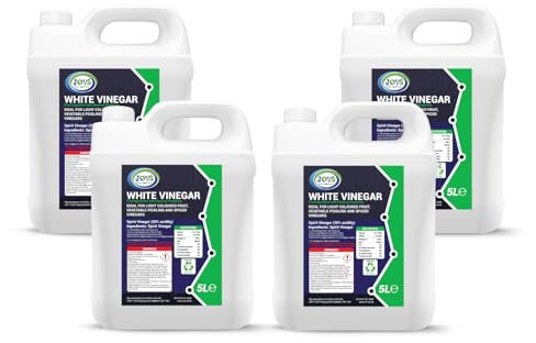 JOVS High-Strength White Vinegar | 20% Cleaning Vinegar | 4 × 5L Bulk Pack | Extra-Strong Multi-Purpose Cleaner | Industrial & Household Cleaning
