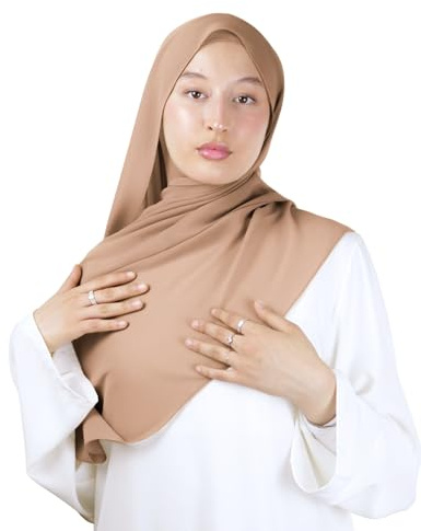 Hijab zum Überziehen mit integrierter Mütze aus Chiffon, für muslimische Frauen, verhüllt, islamischer Schal HE210