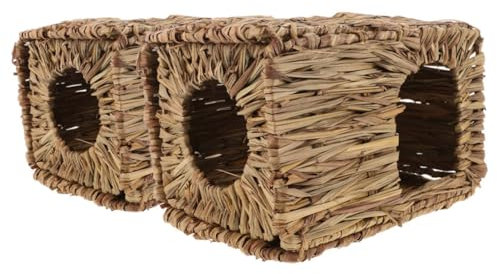 TOYANDONA 2stücke Gras Kaninchenhaus Für Kleintiere Faltbares Meerschweinchenversteck Hasenhäuser Und Verstecke Für Meerschweinchen Und Hamster Tierzubehör