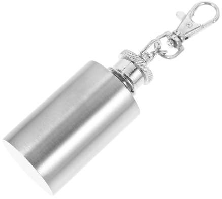Cabilock Mini-flasque Design Élégant et Solide 1 Oz Porte-clés Pratique en Acier Inoxydable Voyages Sorties