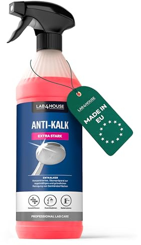 Lab4House | Anti-Kalk 1000 ml Spray | Extra Starker Profi-Entkalker für Bad, Dusche & Küche | Entfernt Kalk, Rost & Urinstein