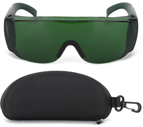 Fafeicy Ljusglasögon, Skyddsglasögon för 405-1064Nm Våglängd, Säkerhetsglasögon med Lätt Filter för Lätt Gravering och Drift (Grön)