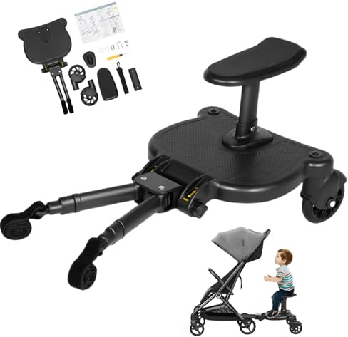 ROGONPDK 2 en 1 - Tabla de cochecito universal con asiento, para niños de 3 a 7 años hasta 25 kg