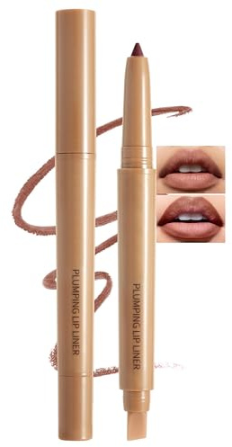 Erinde Matte Lippenkonturenstift Mit Pinsel, Drehbarer Lipliner, Langanhaltend und Hochpigmentiert, Smudge-Proof, Geschmeidige Samt-Textur, Konturieren Sie Ihre Lippen, Vegan #07