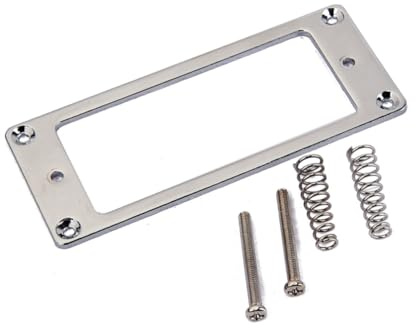 Flache Metall Montageringe für Humbucker Tonabnehmer, 2mm, Silber | Rahmenmontage für Gitarre, Glatte Flache Basis, Chromoptik, Deckt Kanten Sauber, 2 Stück