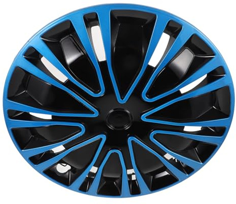 HONMEET Enjoliveur Véhicule 15 Pouces, Enjoliveurs de Jante en PP Bleu, Pose Facile, Applicables pour Voiture, Décoration de Roue