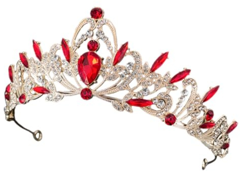 LALADEFIEE Tocado de Novia Crown Vintage Decorativo para Boda Accesorios Cabello Gemas de Imitación para Festivales de Mujer