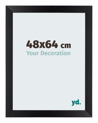 yd. Bilderrahmen 48x64 cm Schwarz Matt - Holz Rahmen Mura | Your Decoration, Acrylglas aus Kunststoff, Wandmontage, Geeignet für Fotos, Poster und Puzzles, Made in Holland
