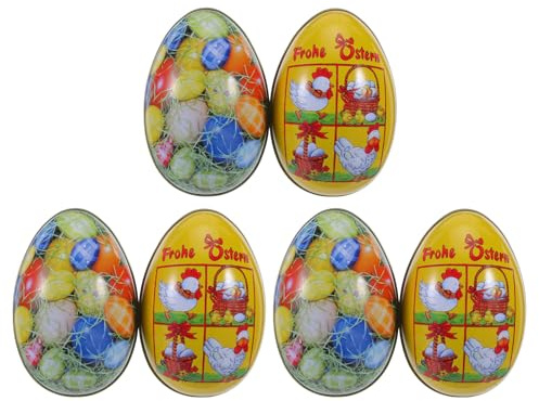 Toddmomy 6 Stücke Osterei zum Befüllen, Ostereier Metall Blechdose, Bunte Fülleier für Ostern, Ostern Deko für Keksdose Blechdose Schmuckdose Süßigkeiten Dose Schachtel