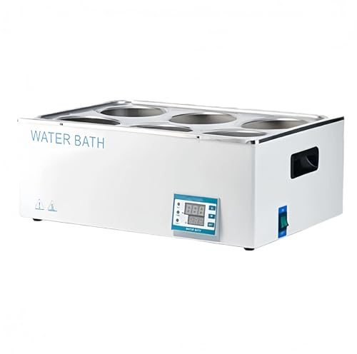 Digitalt Laboratorie Vattenbad 3/6/13/20l, 300/600/800/1200w Vetenskapligt Termostat Vattenbad, Torrkokningsskydd, Timer Och Temperaturkontroll (±0.1°c), Innerbehållare I Rostfritt Stål Six holes