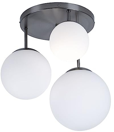 GLOBO Decken Leuchte Wohn Ess Zimmer Beleuchtung Kugel Glas Lampe satiniert 3-flammig 1581-3DR
