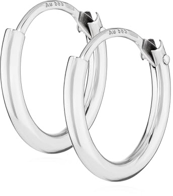 NKlaus Creolen für Damen 585 Gold; 585er Weißgold, Weißgold, 11mm, 2 Stück