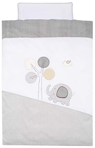 Alvi Bettwäsche für Kinderbett Applikation Jumbo grau 100x135 cm 401259239