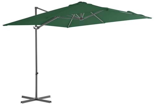 vidaXL Ampelschirm Stahl Grün 250x250cm Sonnenschirm Kurbelschirm Gartenschirm