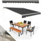 RELAX4LIFE Tenda da Esterno 360x300 cm a Bracci Estensibili con Telaio in Alluminio, Tettuccio Resistente al Sole e Impermeabile，Manovella Manuale, Angolazione Regolabile, NERO
