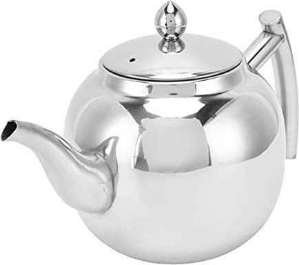 BORDSTRACT Teiera in Acciaio Inossidabile per Uso Domestico con Filtro, Bollitore per Acqua Fredda adatto a Fornelli a Induzione, per Infusi di Foglie Sfuse e Bustine di Tè